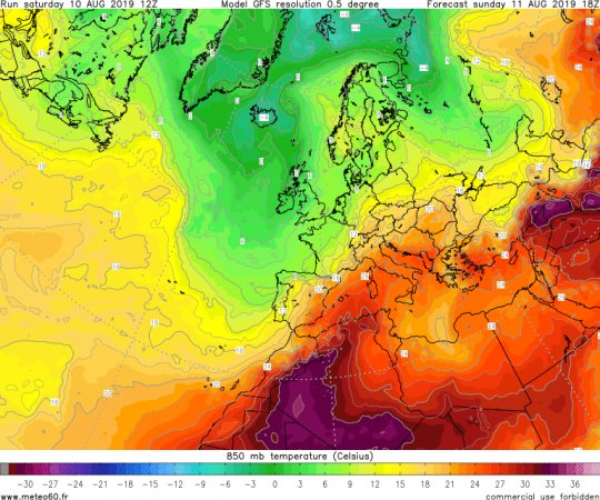 Prévisions Météo jusqu'au 19 août