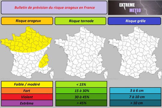Risque orageux du dimanche 17 mars 2019