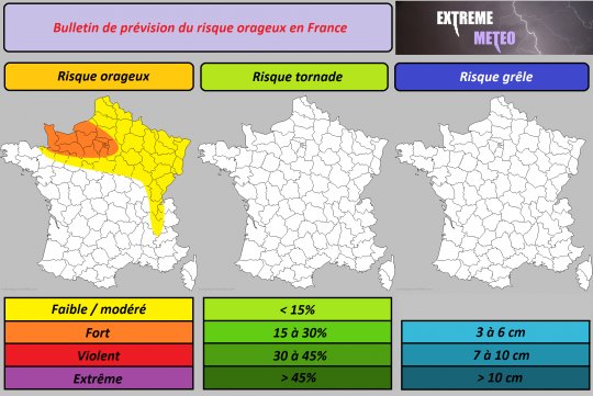 Risque orageux du samedi 27 avril 2019